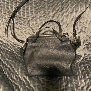 Black leather crossbody made in Italy
